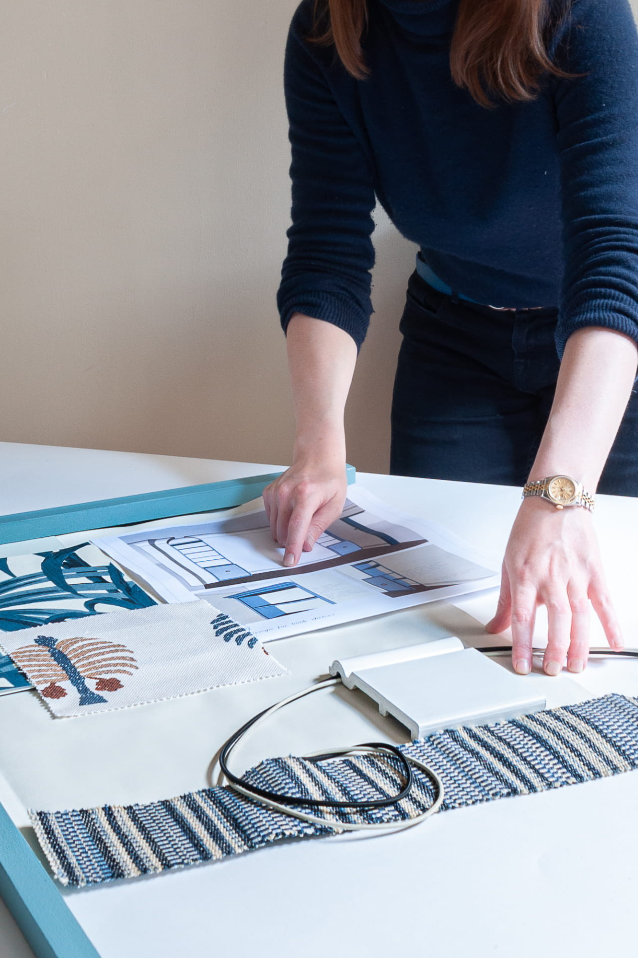 Alison Eltham interior design service. Alison in her studio